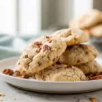 Irresistibly Soft Butter Pecan Cookies You’ll Crave All Year 7 freshly baked butter pecan cookies on white plate in modern kitchen