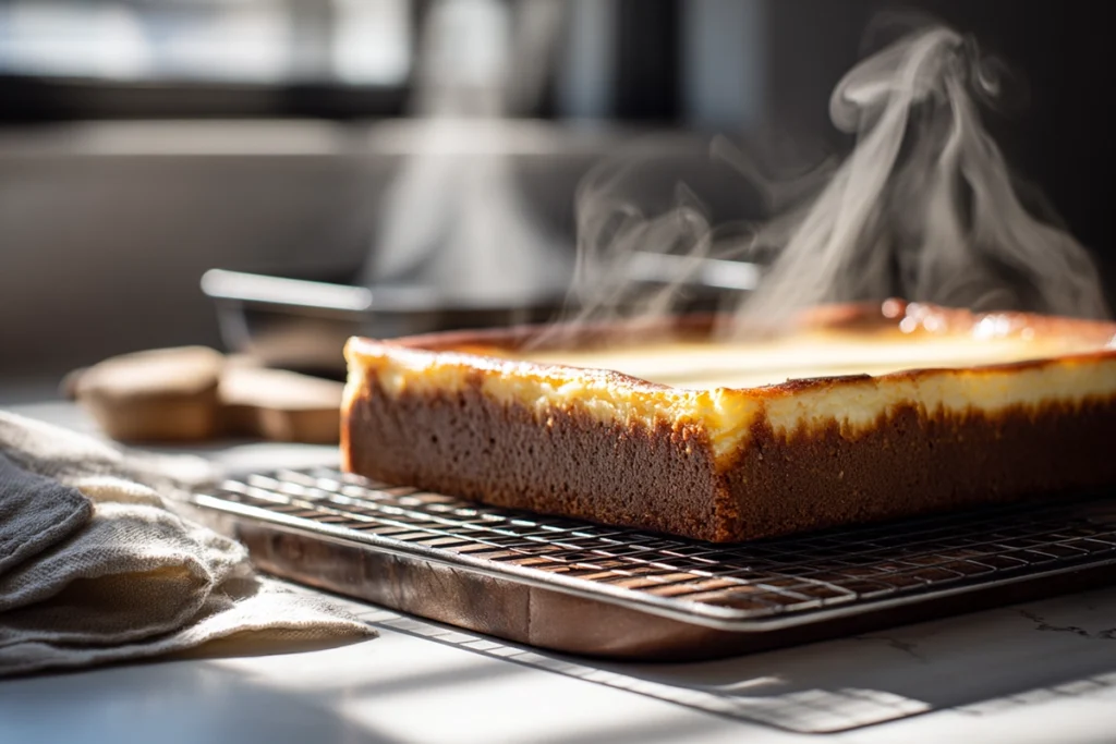 Irresistible Pumpkin Spice Cheesecake Bars You’ll Fall in Love With 10 baked pumpkin spice cheesecake bars cooling on wire rack in modern kitchen