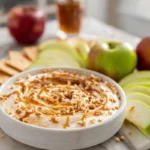 Cream Cheese Caramel Apple Dip – A Sweet Fall Favorite You’ll Crave All Year 7 Cream cheese caramel apple dip served in a modern kitchen with apple slices and caramel drizzle