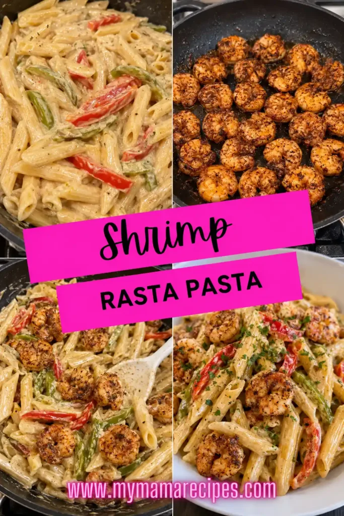 Creamy Jamaican Shrimp Pasta with Jerk Seasoning 2 Creamy Jamaican Shrimp Pasta with jerk shrimp and colorful bell peppers