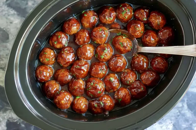 Mohamed Ayad's Crockpot Grape Jelly Meatballs Recipe Served Warm from a Slow Cooker