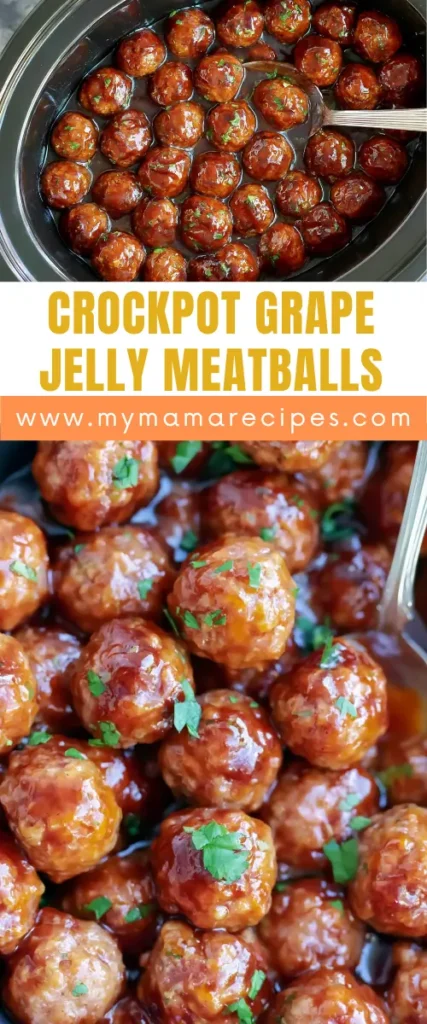 Crockpot Grape Jelly Meatballs for an Easy Party Appetizer 5 Crockpot grape jelly meatballs recipe made with three easy ingredients