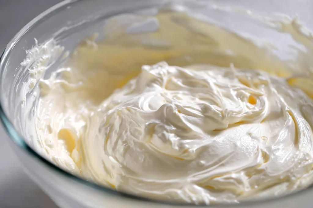 Folding meringue into batter for Mini Japanese Cotton Cheesecake