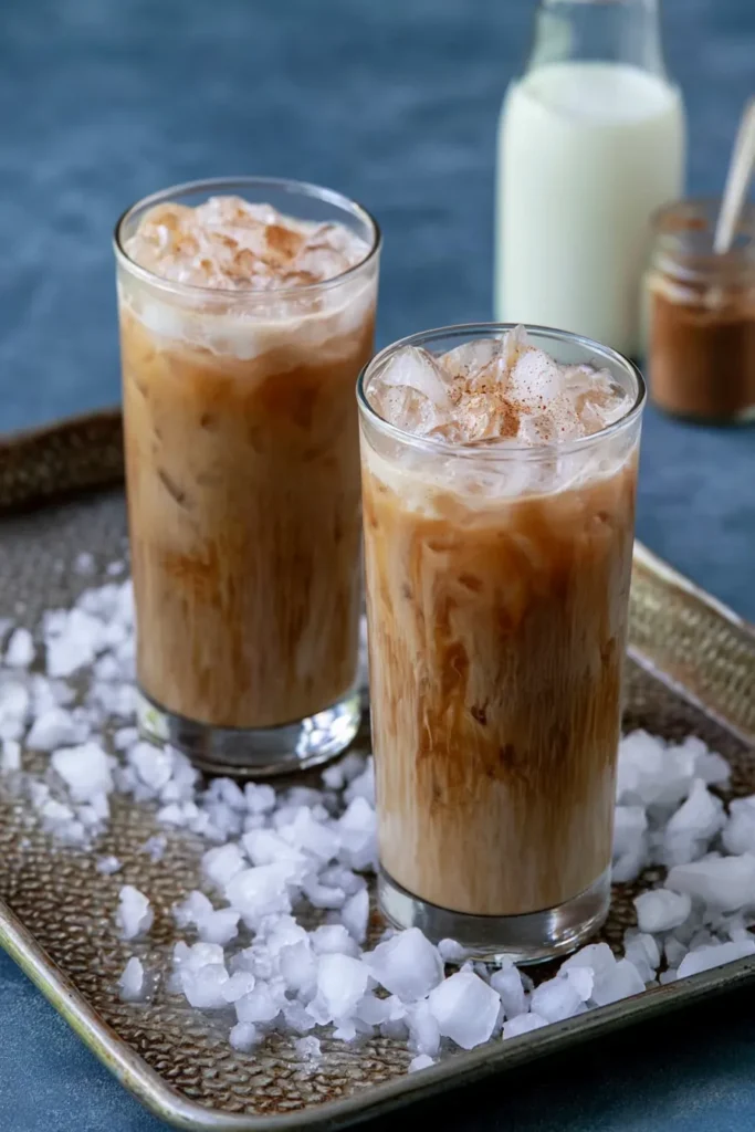 Iced Mexican Coffee Mocha with Homemade Cocoa Syrup 4 Iced Mexican Coffee Mocha served with dairy and oat milk variations