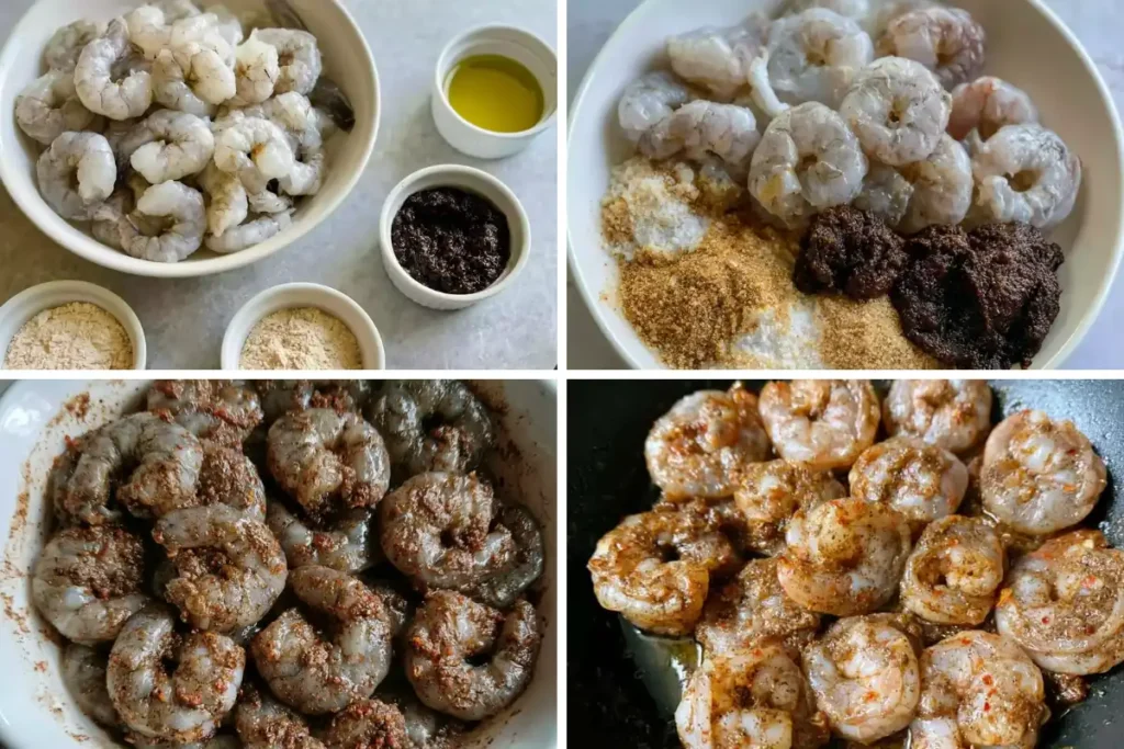 Creamy Jamaican Shrimp Pasta with Jerk Seasoning 4 Jerk shrimp seasoned and seared for Creamy Jamaican Shrimp Pasta
