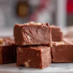 The Best Marshmallow Fluff Fudge: Smooth, Creamy, and Foolproof Every Time 7 Stack of creamy marshmallow fluff fudge squares on a plate in a modern kitchen