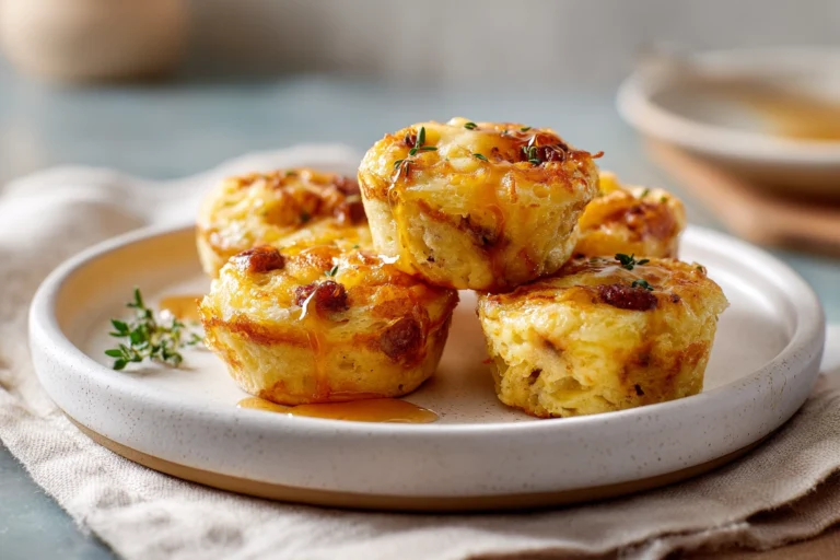 photorealistic 8k hero shot of mcgriddle bites breakfast recipe on modern kitchen counter