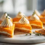 Irresistible Mini Cheese Cracker Pumpkin Pies – A Fun Fall Snack You’ll Love 7 Close-up of mini cheese cracker pumpkin pies on a modern plate in natural kitchen light