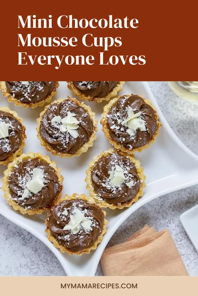 Mini Chocolate Mousse Cups for an Easy No-Bake Dessert 2 Mini Chocolate Mousse Cups recipe with creamy chocolate filling in crisp phyllo shells