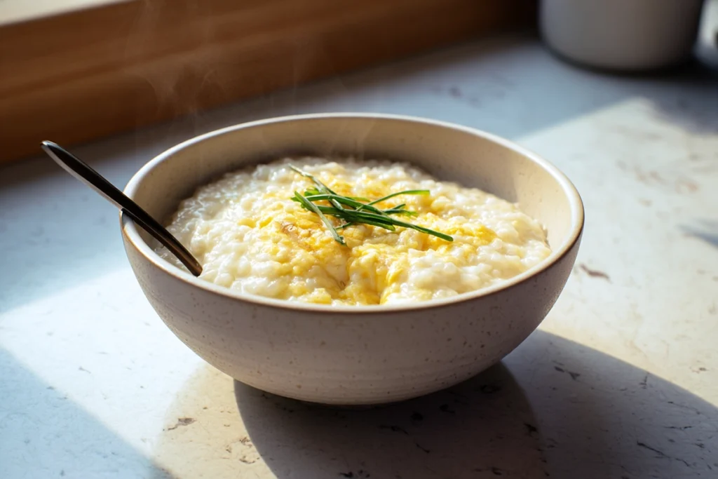 Okayu With Egg for Gentle Comfort on Quiet Days 10 okayu with egg served hot and ready to eat