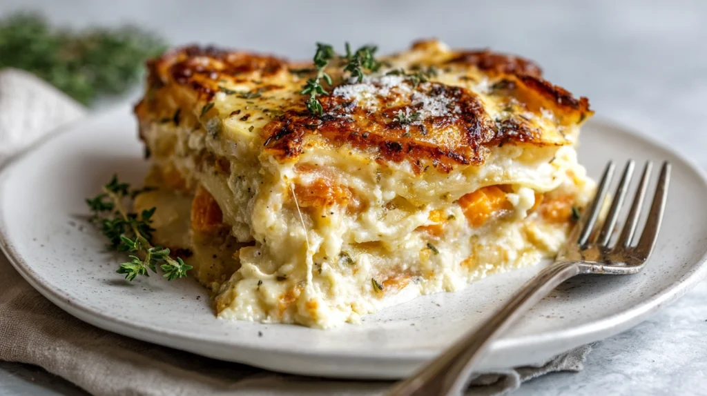 Cheesy Root Vegetable Gratin: A Golden, Creamy Comfort You’ll Crave 11 Sliced cheesy root vegetable gratin with layered vegetables and melted cheese