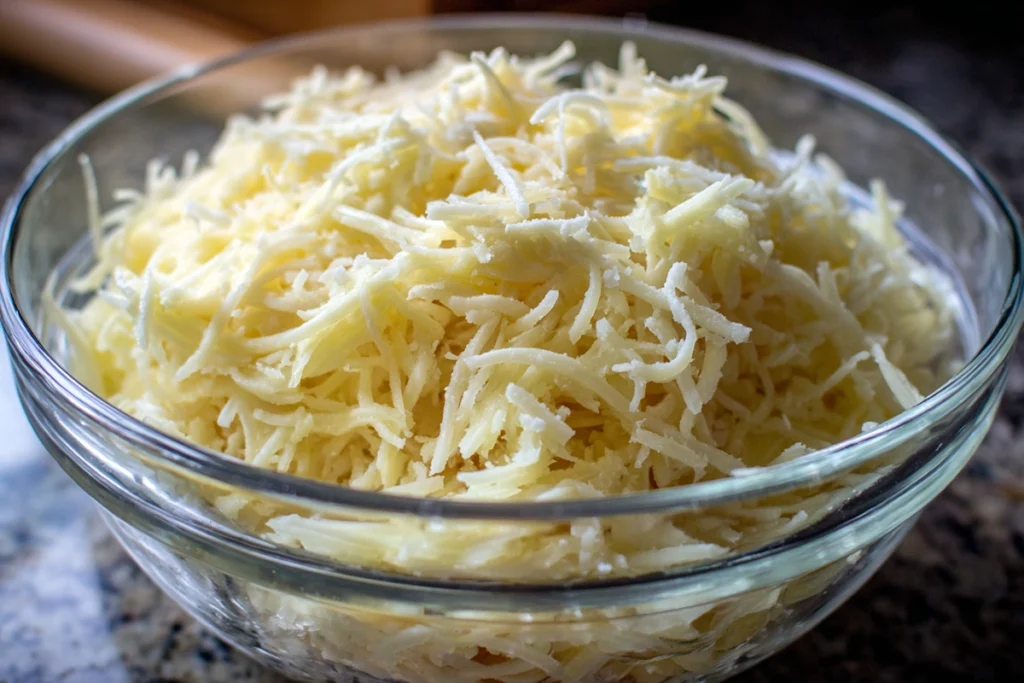 dry grated potatoes mixed for korean cheese potato pancakes