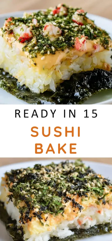 Sushi Bake: A Warm, Creamy California Roll Casserole 3 Creamy Sushi Bake recipe with crab, furikake, rice, and nori