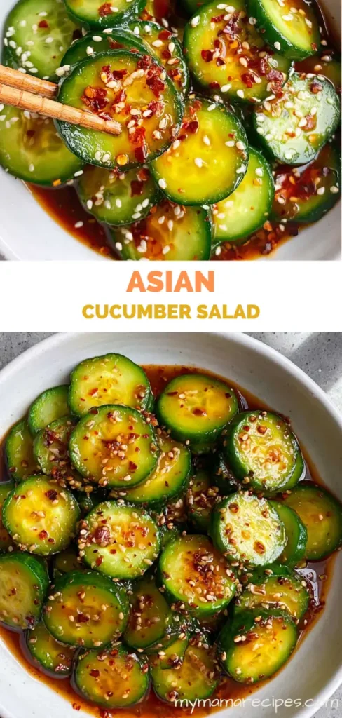 Asian Cucumber Salad with Chili Oil and Sesame 3 Asian cucumber salad recipe with chili oil, sesame seeds, rice vinegar, and garlic