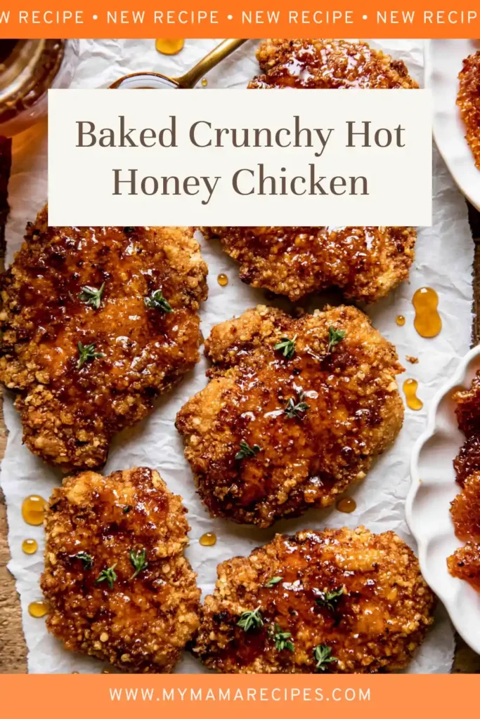 Baked Crunchy Hot Honey Chicken with a Cornflake Crust 7 Baked Crunchy Hot Honey Chicken recipe with a crisp cornflake crust and spicy honey glaze