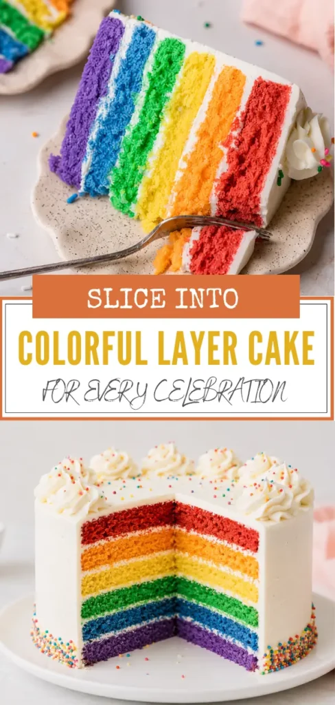 Colorful Layer Cake with Six Bright Celebration Layers 18 Colorful layer cake recipe with six bright vanilla cake layers