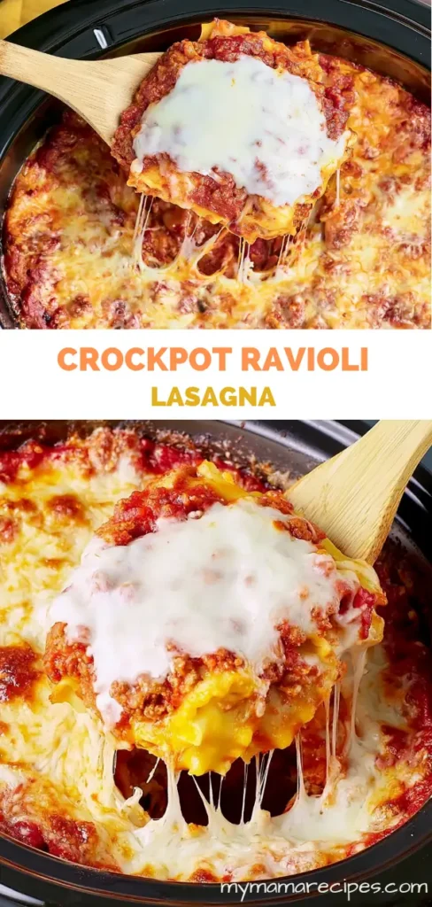 Crockpot Ravioli Lasagna for a Cozy Family Dinner 2 Crockpot Ravioli Lasagna recipe with beef sauce and melted mozzarella