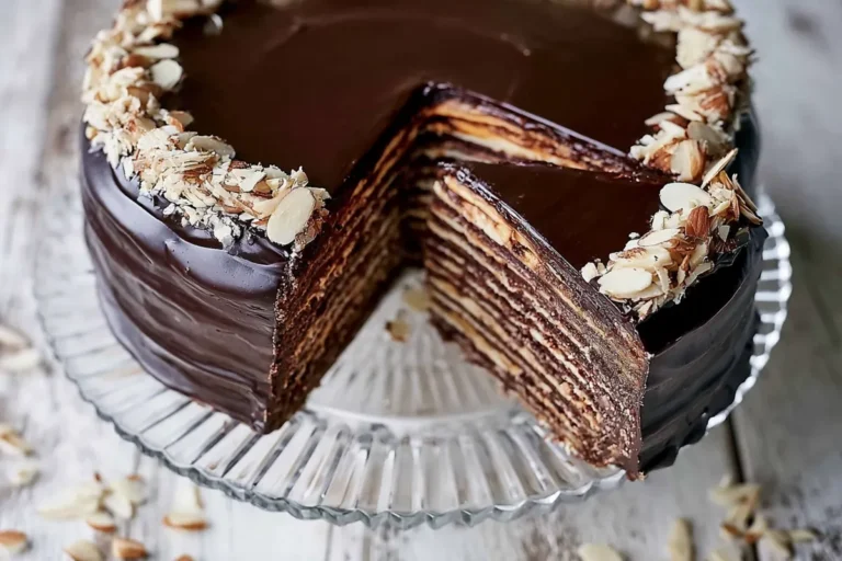 Baumkuchen: A Festive Layered Cake Made Under the Grill 12 Mohamed Ayad's Baumkuchen Recipe with Chocolate Glaze and Toasted Almonds