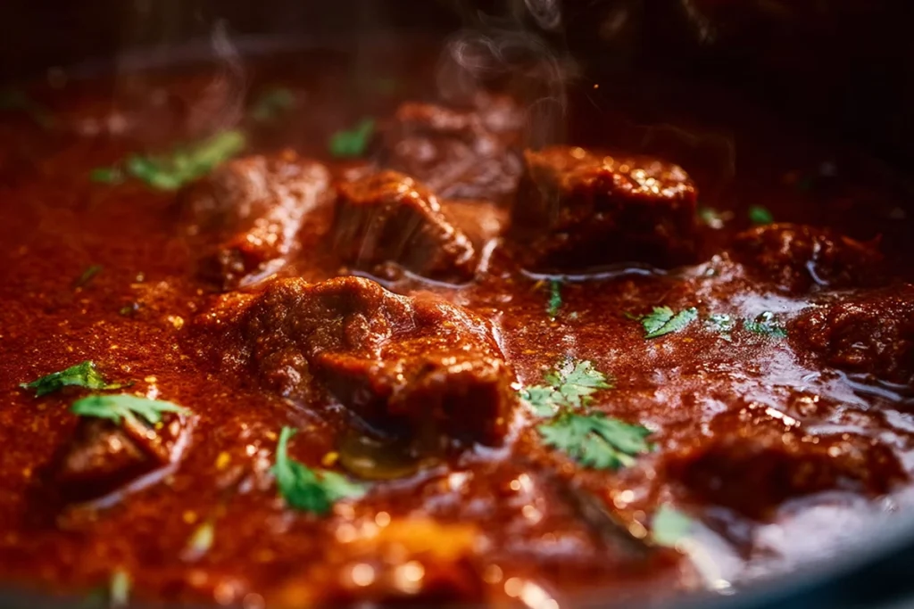 beef vindaloo simmering curry pot 1