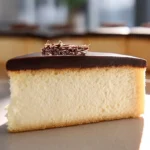 Birds Milk Cake hero shot on modern kitchen counter