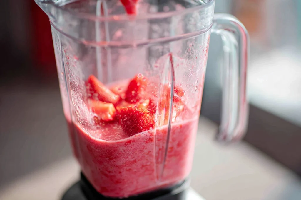 preparing margarita glass with lime and sugar rim for non-alcoholic strawberry margarita