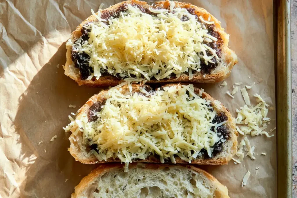 Blueberry Grilled Cheese with White Cheddar and Homemade Jam 3 Blueberry Grilled Cheese Assembled with Jam, White Cheddar, and Mozzarella