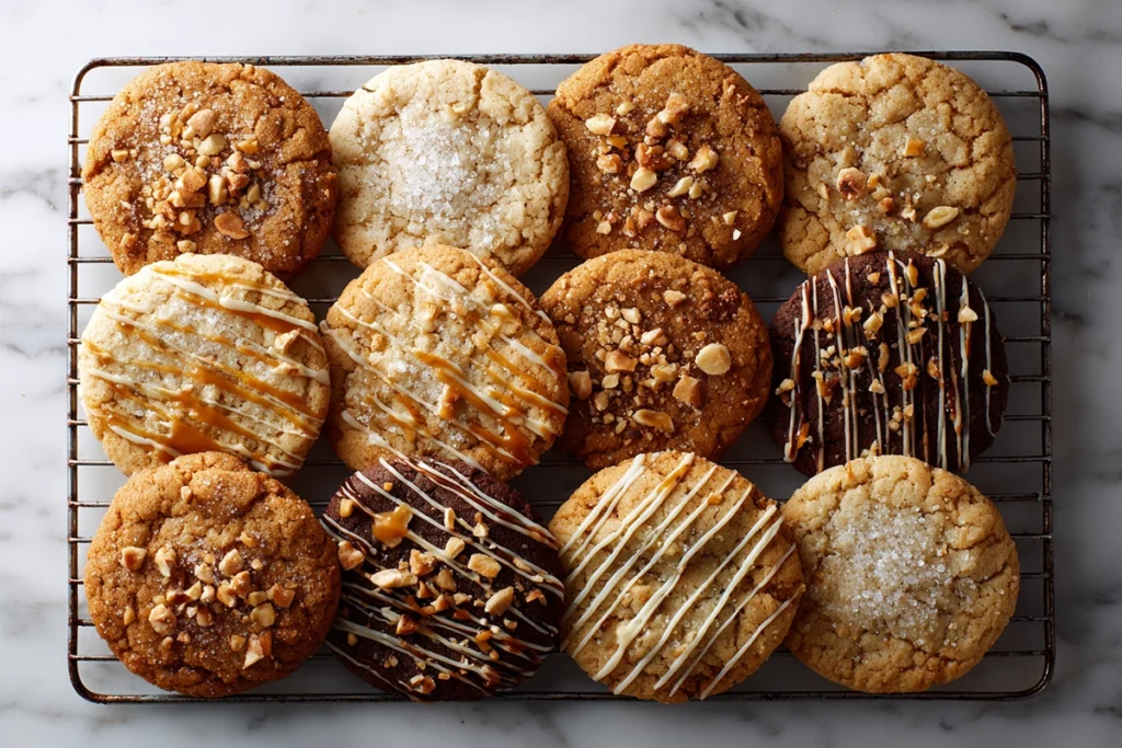 stack of brown sugar cookies in a glass jar with soft natural lighting