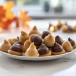 photorealistic candy acorns dessert displayed on a modern kitchen counter