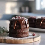 Photorealistic hero image of Chocolate Gingerbread Mini Cakes on modern kitchen counter