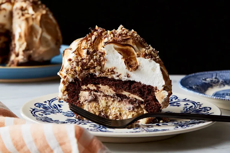 Chocolate Hazelnut Baked Alaska with Coffee Ice Cream 15 Mohamed Ayad's Chocolate Hazelnut Baked Alaska Recipe with Coffee Ice Cream and Toasted Meringue
