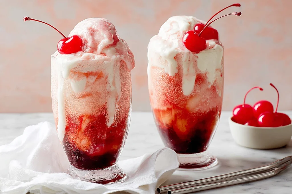 vegan and low-calorie ingredients for Shirley Temple Ice Cream Float