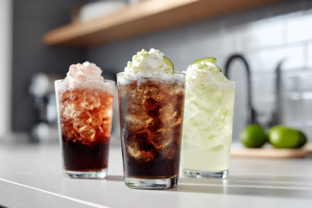 Fluffy Coke flavor variations with different syrups