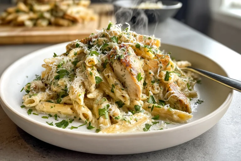 garlic parmesan chicken pasta hero shot