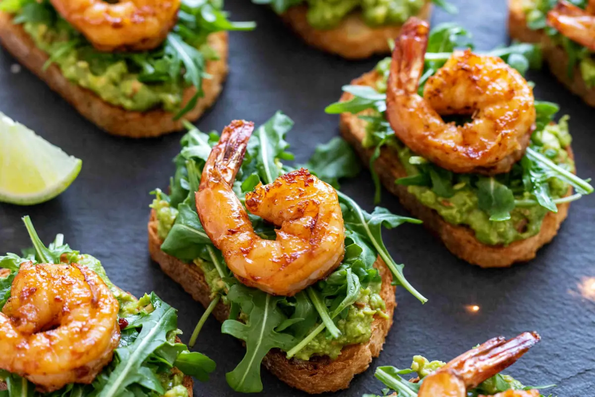 Mohamed Ayad's Garlic Shrimp Avocado Crostini Recipe