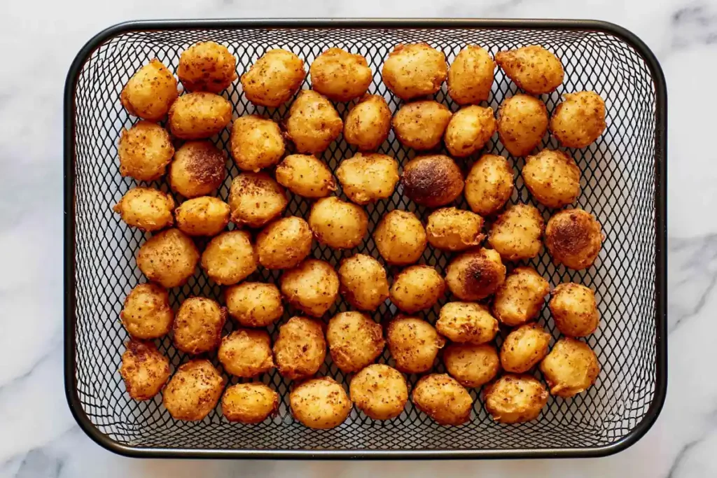 Crispy Air Fryer Gnocchi for an Easy No-Boil Side 5 Golden Air Fryer Gnocchi with crisp edges inside the air fryer basket