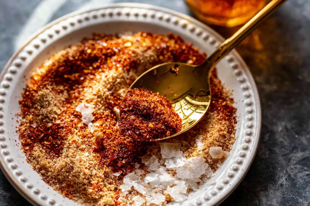 Baked Crunchy Hot Honey Chicken with a Cornflake Crust 2 Seasonings, cornflakes, and Parmesan for Baked Crunchy Hot Honey Chicken