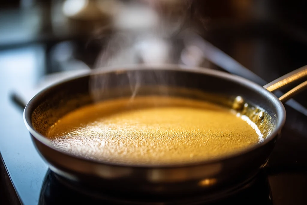 Fresh mustard cheddar sauce prepared for Pretzel Chicken Mustard Cheddar Sauce