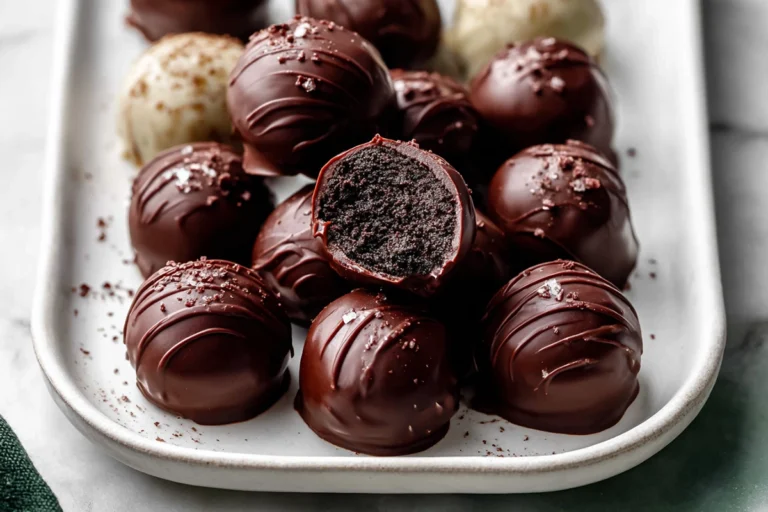 Photorealistic close-up of Oreo Balls dessert on plate in modern kitchen