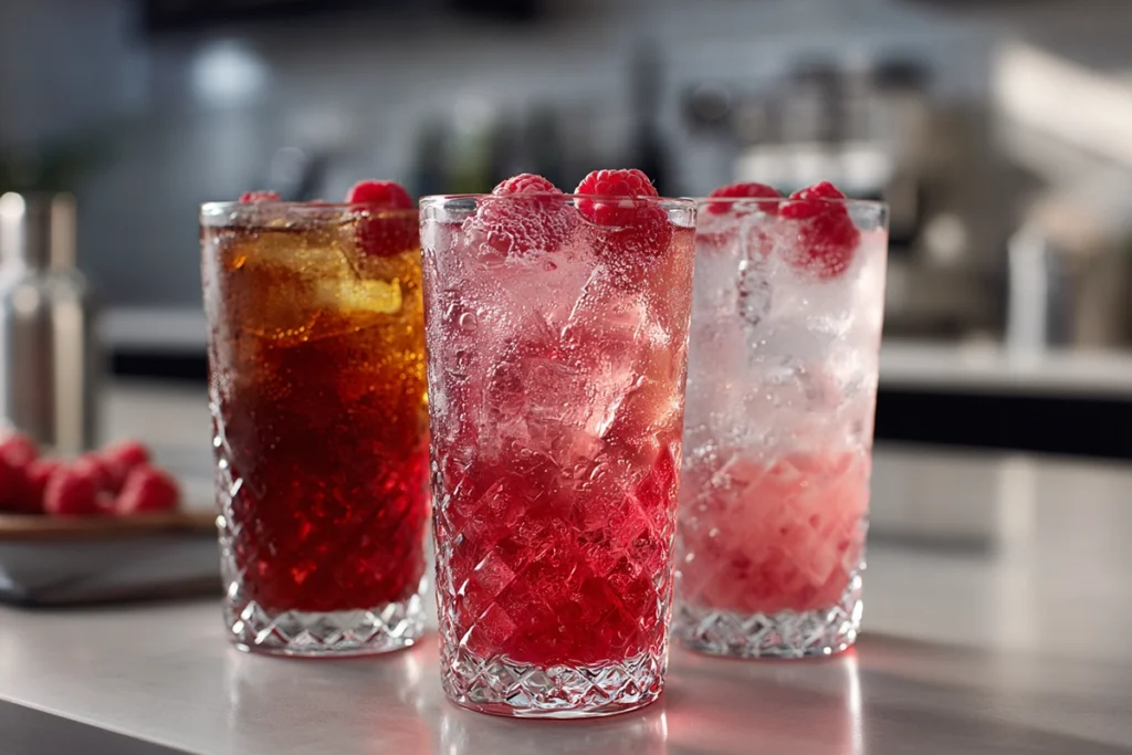 Flavor variation glasses for Raspberry Dream Dirty Soda