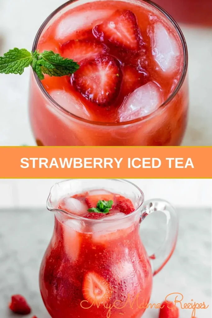 Strawberry Iced Tea with Fresh Berry Purée and Lemon 5 Fresh Strawberry Iced Tea recipe made with black tea, lemon, and ripe strawberries
