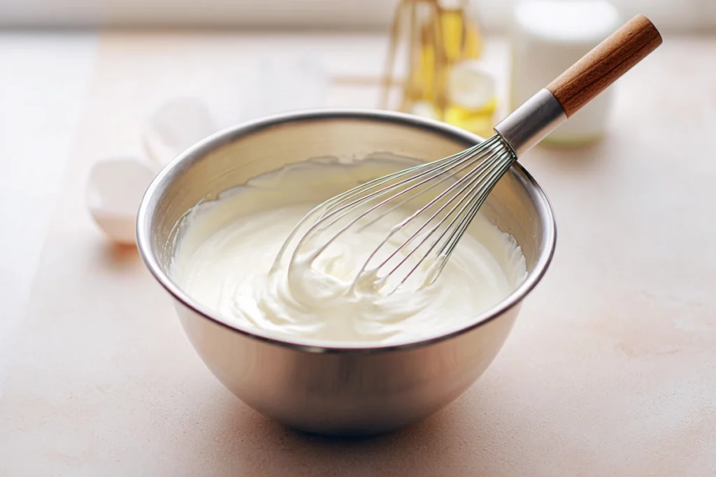 Whipped cream preparation for Mini Chocolate Mousse Cups