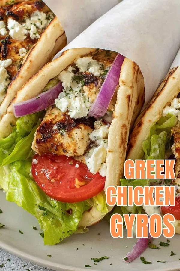 Greek Chicken Gyros with Homemade Tzatziki 11 Greek Chicken Gyros recipe with grilled chicken, homemade tzatziki, pita, and fresh toppings