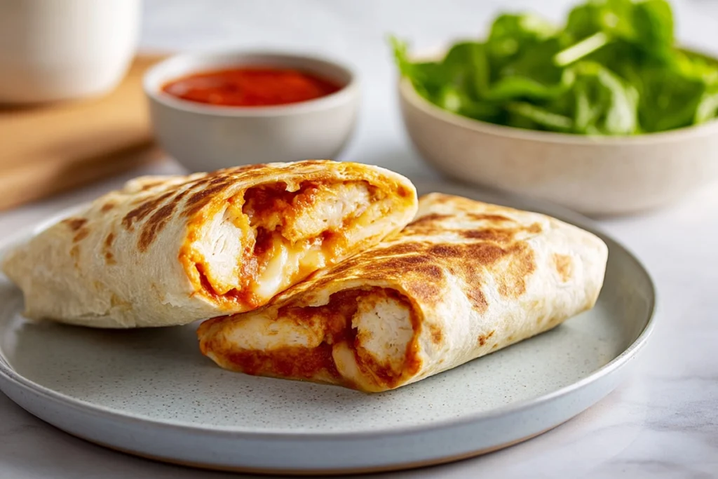 Air Fryer Chicken Mozzarella Wraps That Stay Crispy, Cheesy, and Easy 10 Air Fryer Chicken Mozzarella Wraps served hot and crispy