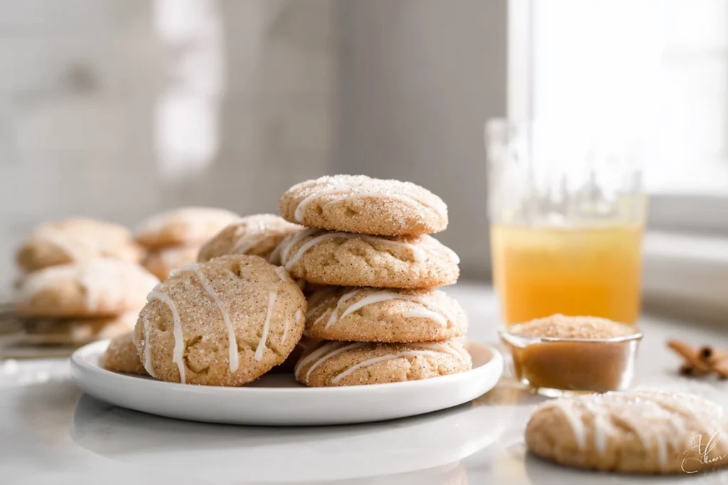 photorealistic hero shot of apple cider buttons on a modern plate