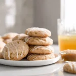 photorealistic hero shot of apple cider buttons on a modern plate