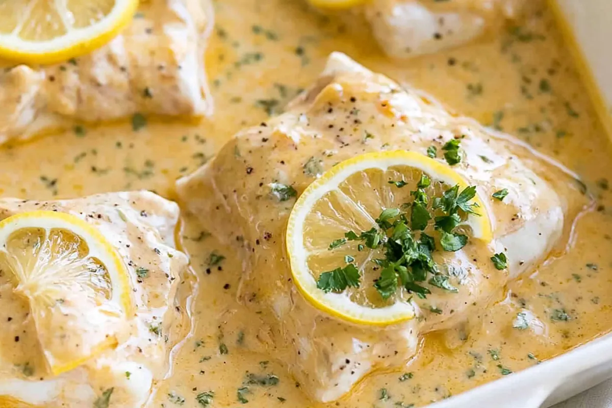Mohamed Ayad's Baked Fish with Lemon Cream Sauce Recipe