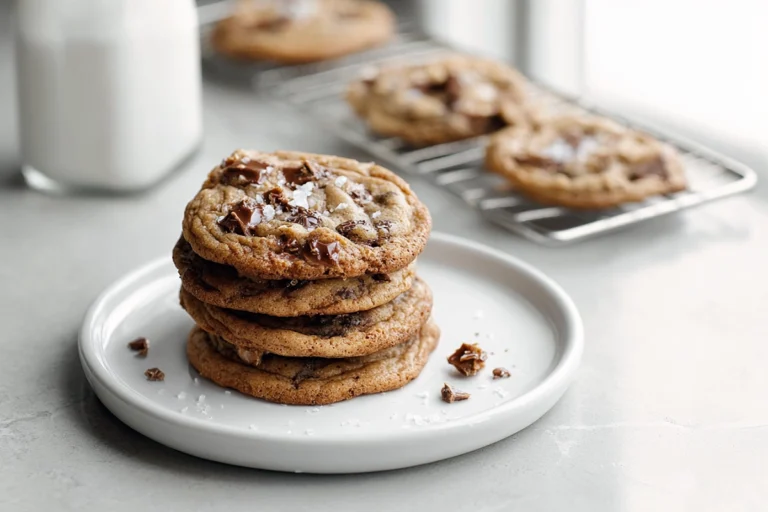 brown butter toffee chocolate chip cookies hero shot