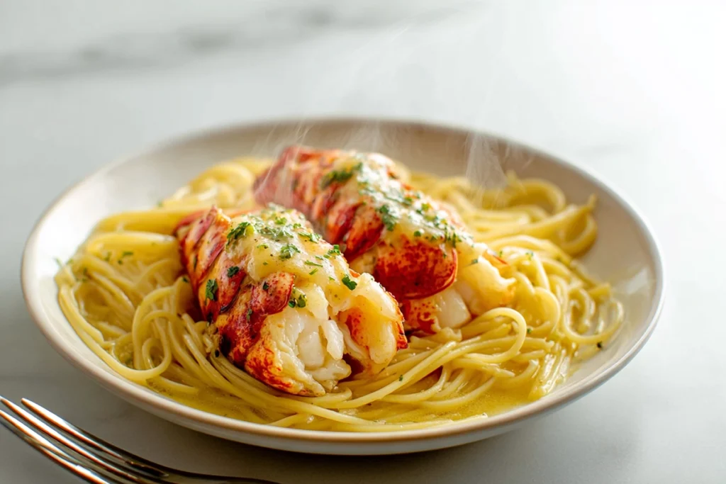 Butter Poached Lobster ready to eat with tender texture visible