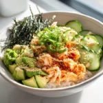 main image of california roll sushi bowls served in a modern kitchen setting