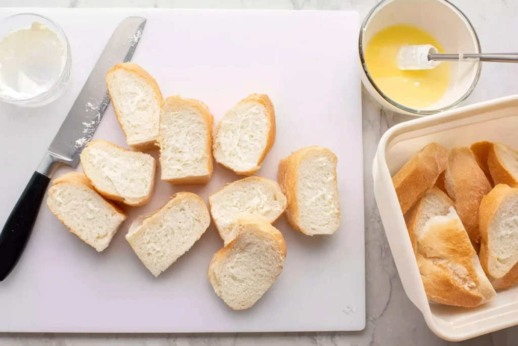 Cinnamon roll dough cut into pieces for Cinnamon Roll French Toast Bites